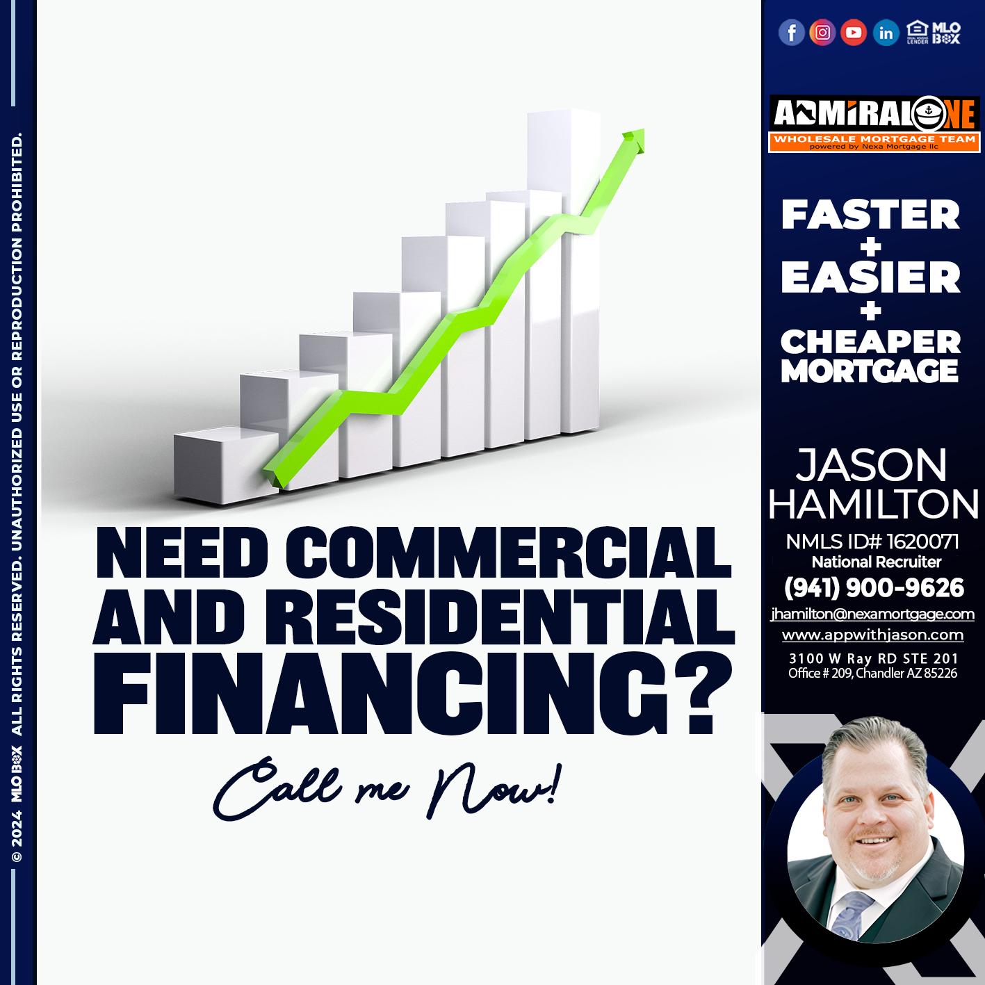 NEED COMERCIAL LOAN? - Jason Hamilton -Branch Manager  LOS Coach  National Recruiter