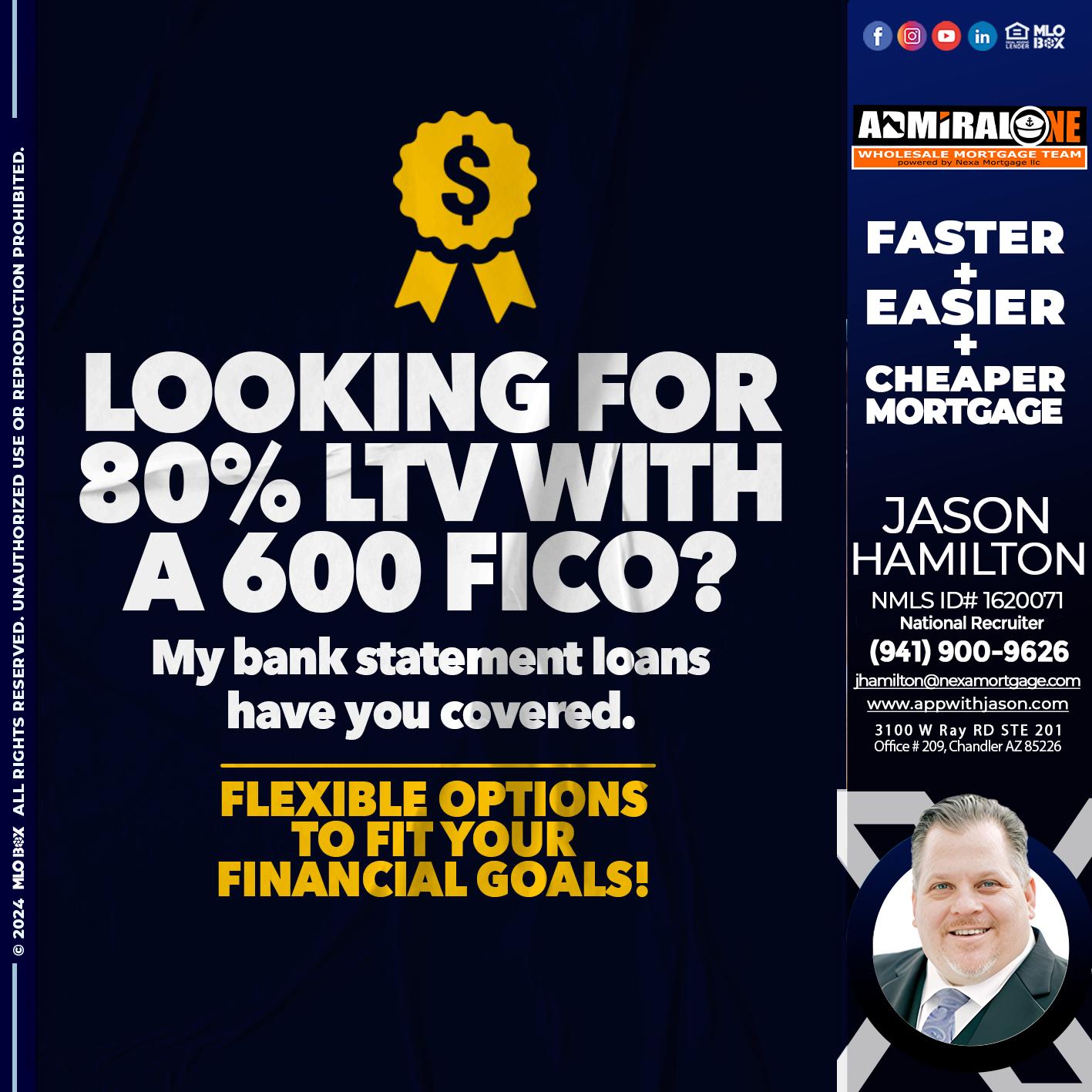 LOOKING 80% - Jason Hamilton -Branch Manager  LOS Coach  National Recruiter