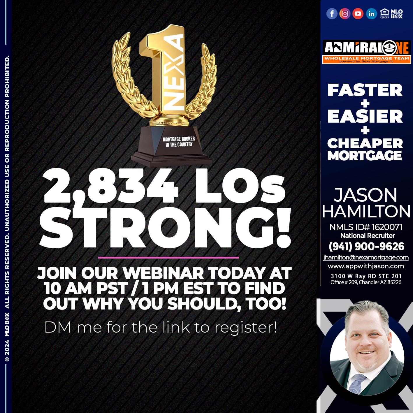 2834 LOs WHY NEXA - Jason Hamilton -Branch Manager  LOS Coach  National Recruiter