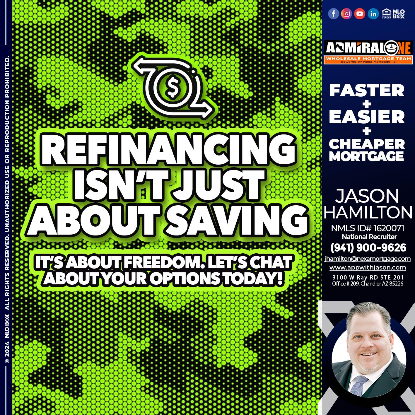 REFINANCING - Jason Hamilton -Branch Manager  LOS Coach  National Recruiter