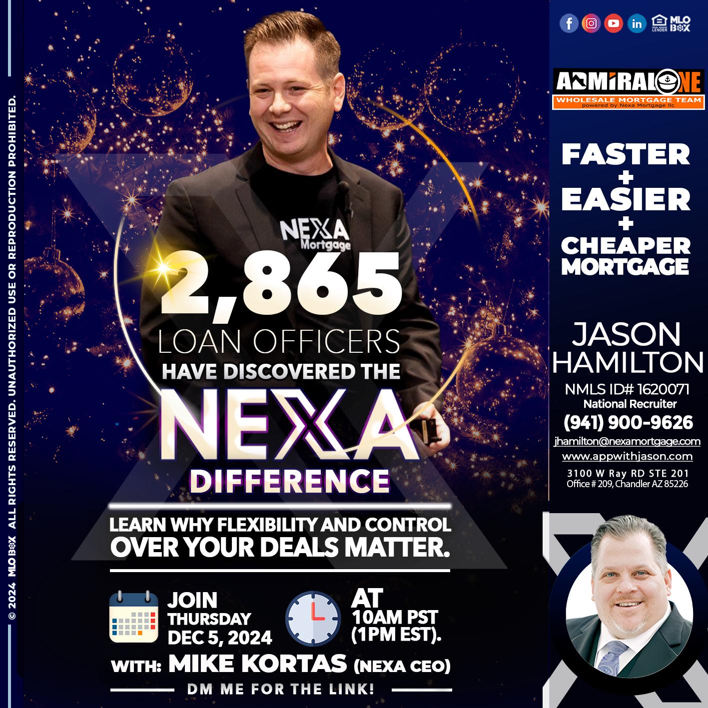 2,865 LOAN OFFICERS - Jason Hamilton -Branch Manager  LOS Coach  National Recruiter