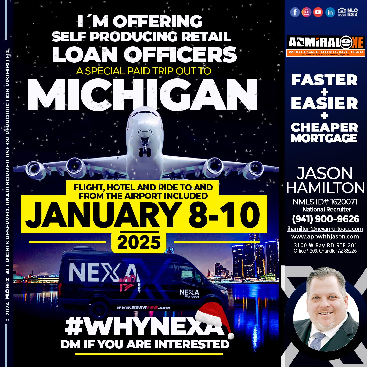 michigan trip - Jason Hamilton -Branch Manager  LOS Coach  National Recruiter