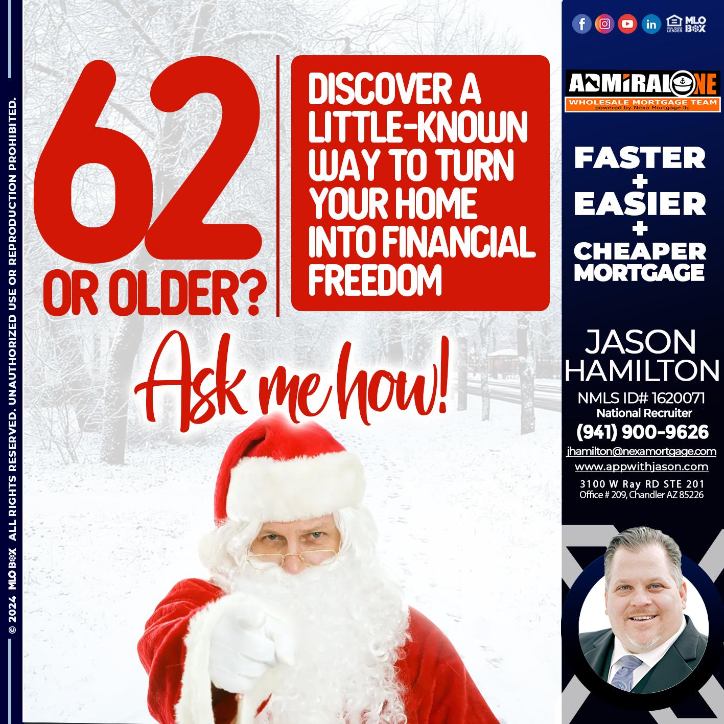 62 OR OLDER - Jason Hamilton -Branch Manager  LOS Coach  National Recruiter