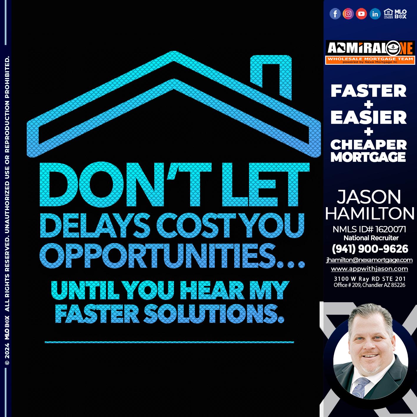 DO NOT LET - Jason Hamilton -Consultative Lender Branch Manager Recruiter