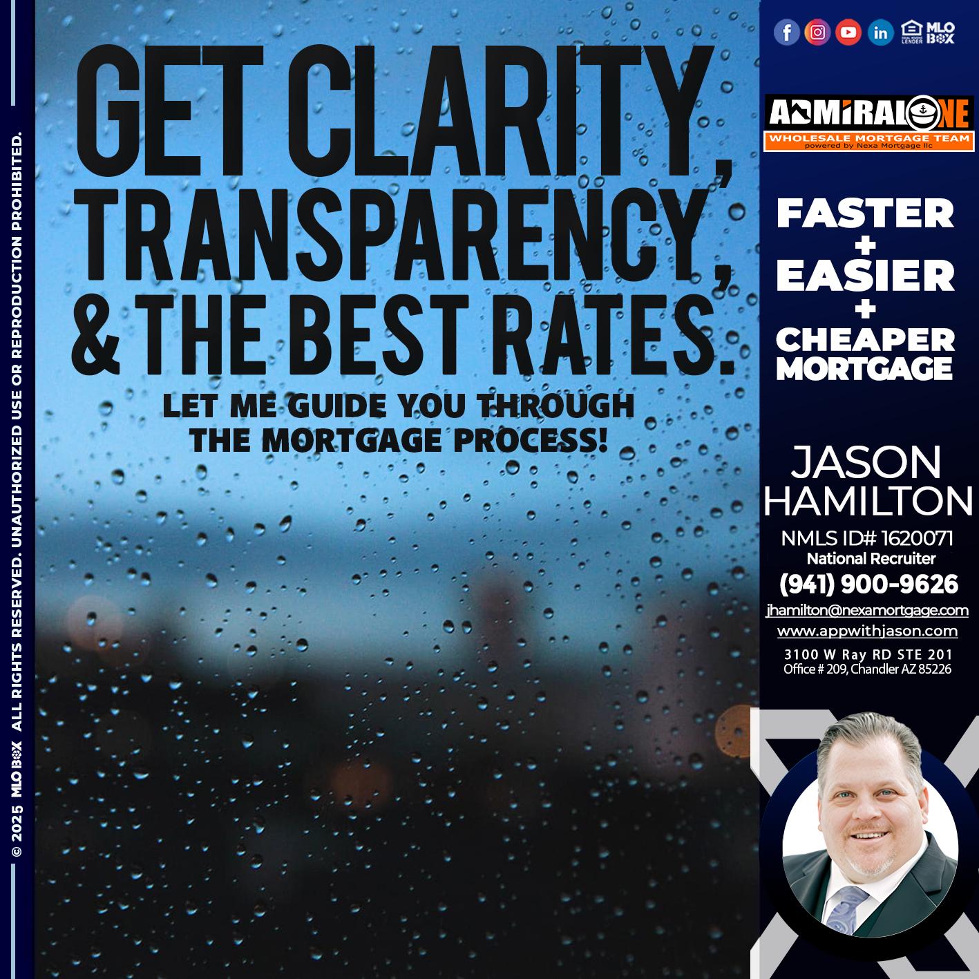 GET CLARITY - Jason Hamilton -Consultative Lender Branch Manager Recruiter