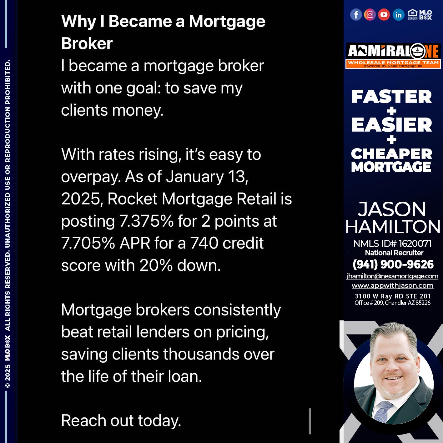 why i become - Jason Hamilton -Consultative Lender Branch Manager Recruiter