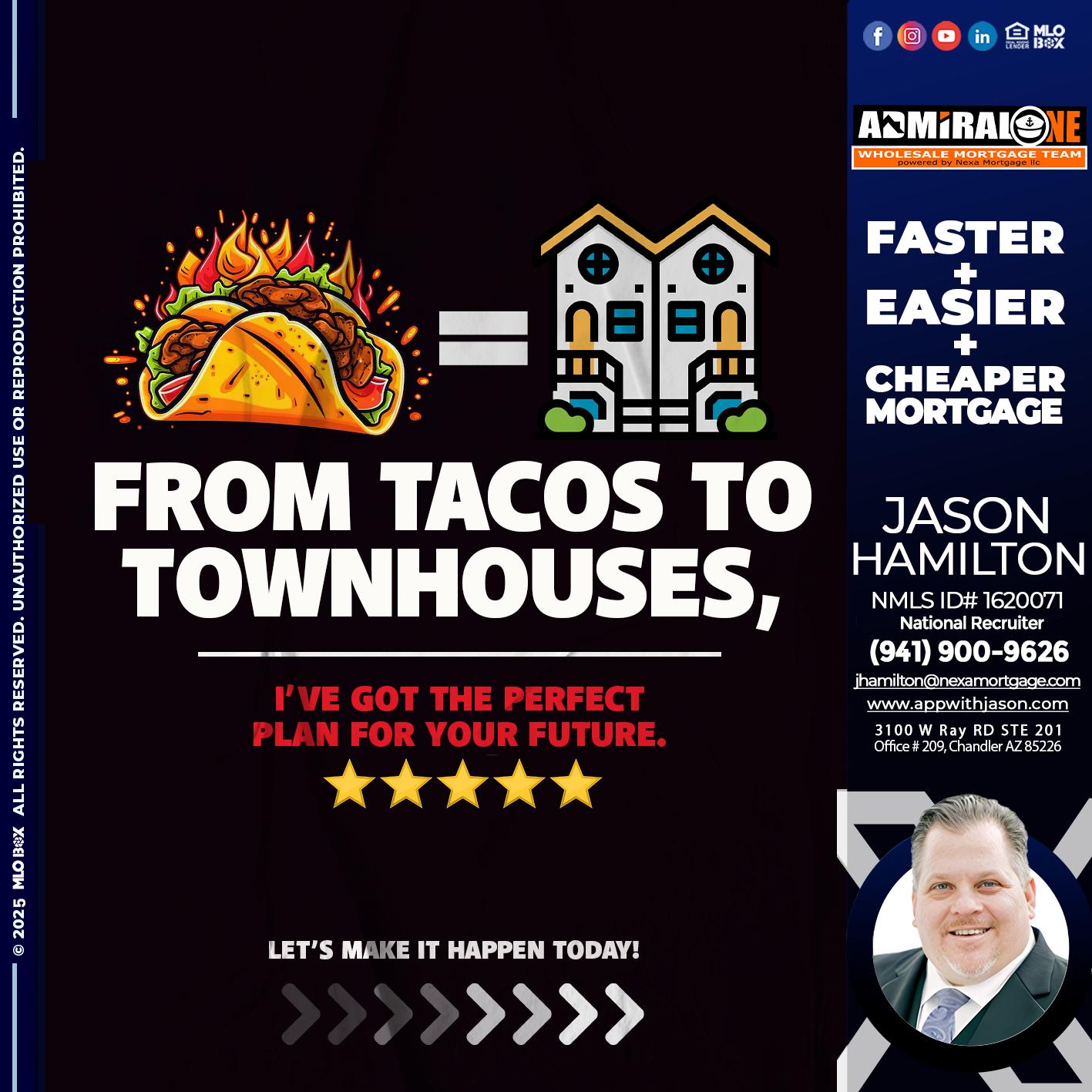 from tacos to - Jason Hamilton -Consultative Lender Branch Manager Recruiter