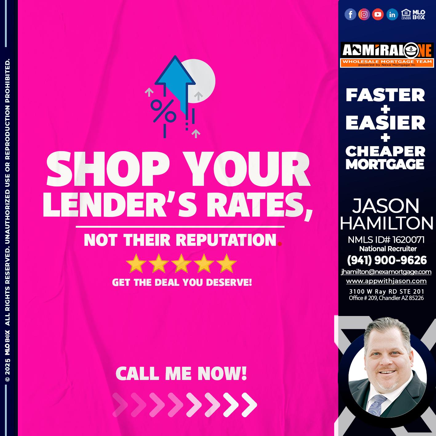 SHOP YOUR - Jason Hamilton -Consultative Lender Branch Manager Recruiter
