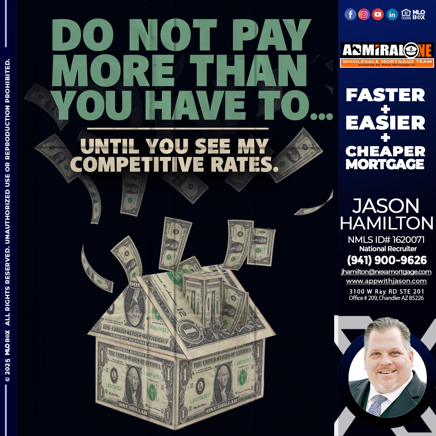 DO NOT PAY - Jason Hamilton -Consultative Lender Branch Manager Recruiter