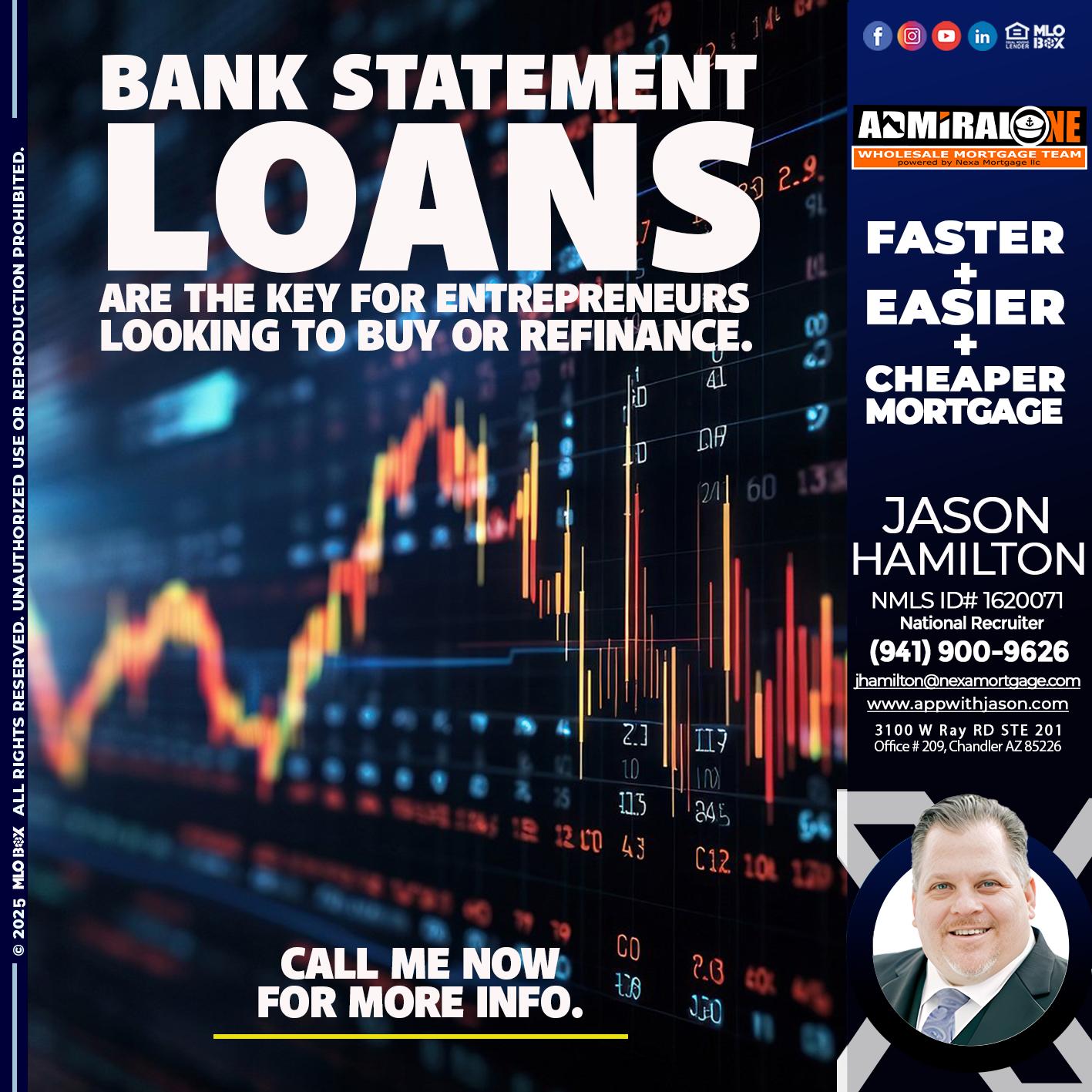 BANK STATEMENT - Jason Hamilton -Consultative Lender Branch Manager Recruiter