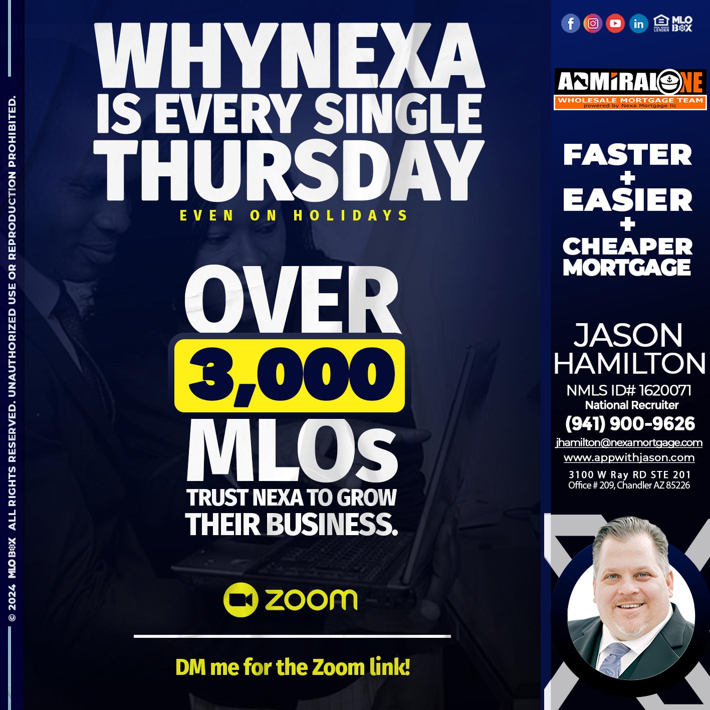 why NEXA - Jason Hamilton -Consultative Lender Branch Manager Recruiter