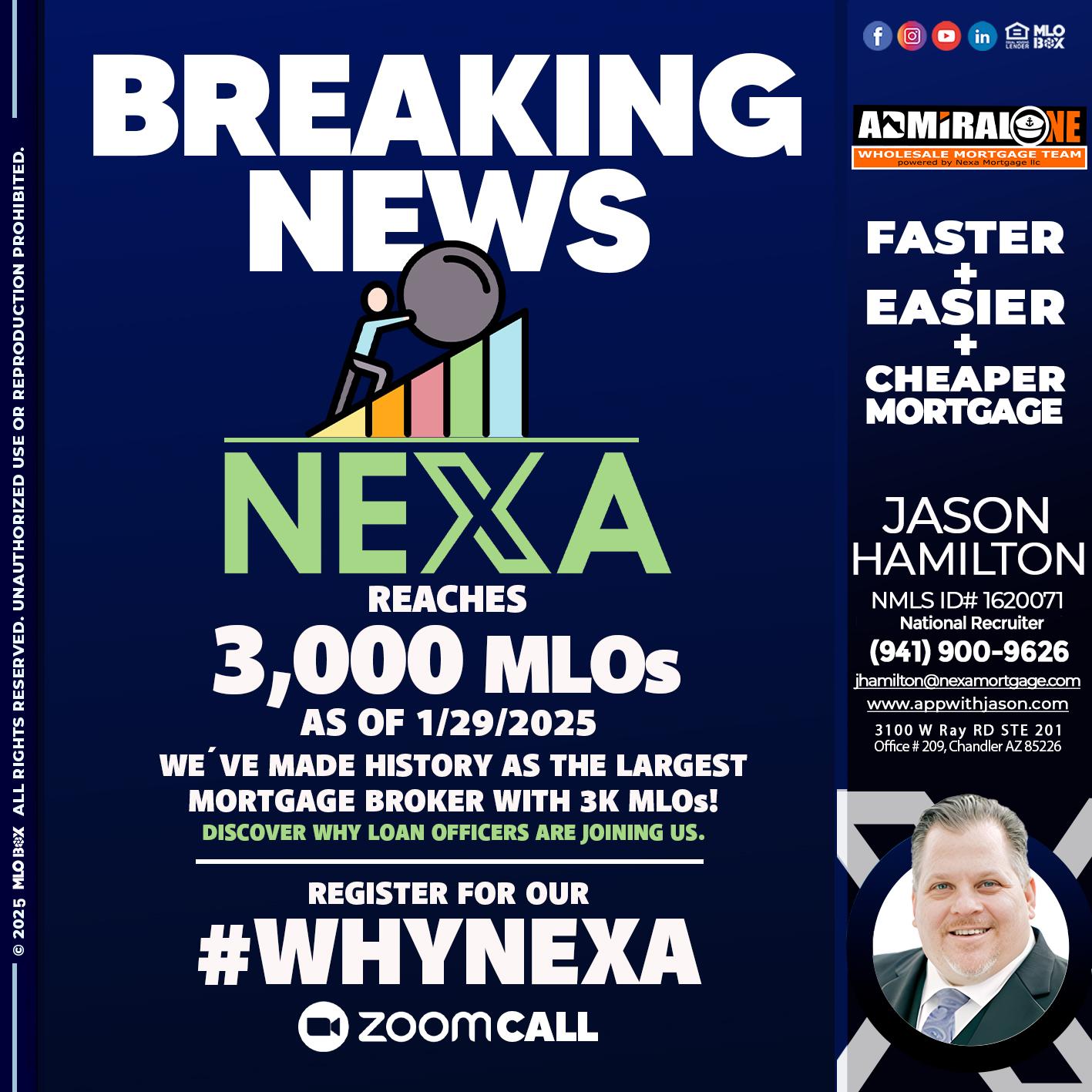 BREAKING NEWS - Jason Hamilton -Consultative Lender Branch Manager Recruiter