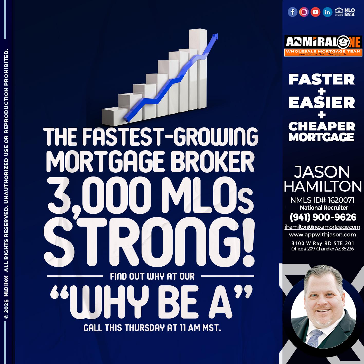 3K MLOs STRONG - Jason Hamilton -Consultative Lender Branch Manager Recruiter