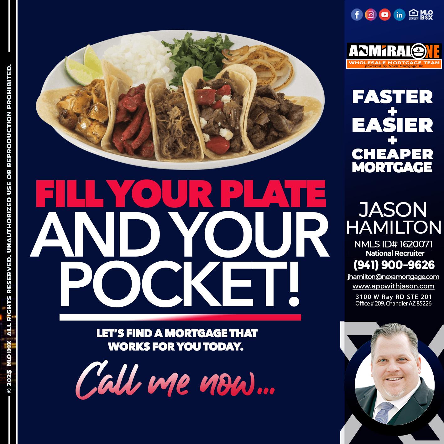 FILL YOUR PLATE - Jason Hamilton -Consultative Lender Branch Manager Recruiter