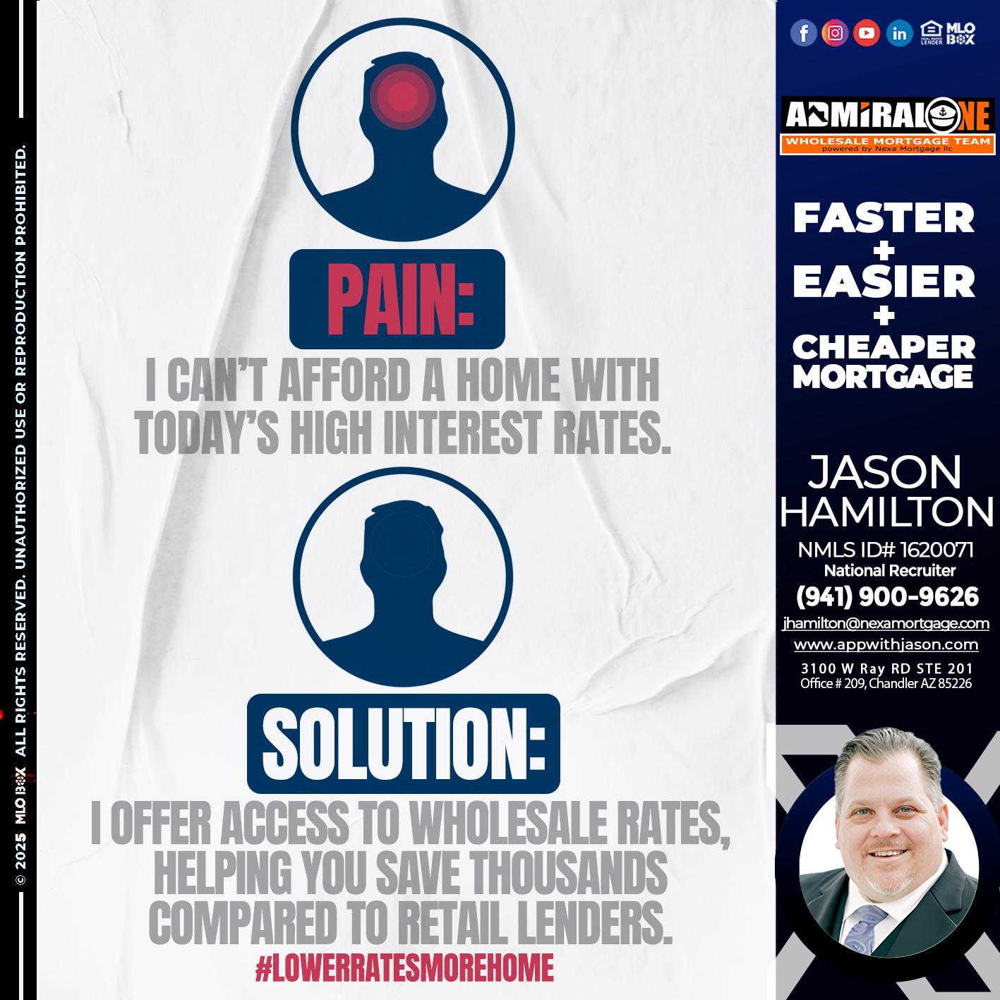 PAIN-SOLUTION - Jason Hamilton -Consultative Lender Branch Manager Recruiter