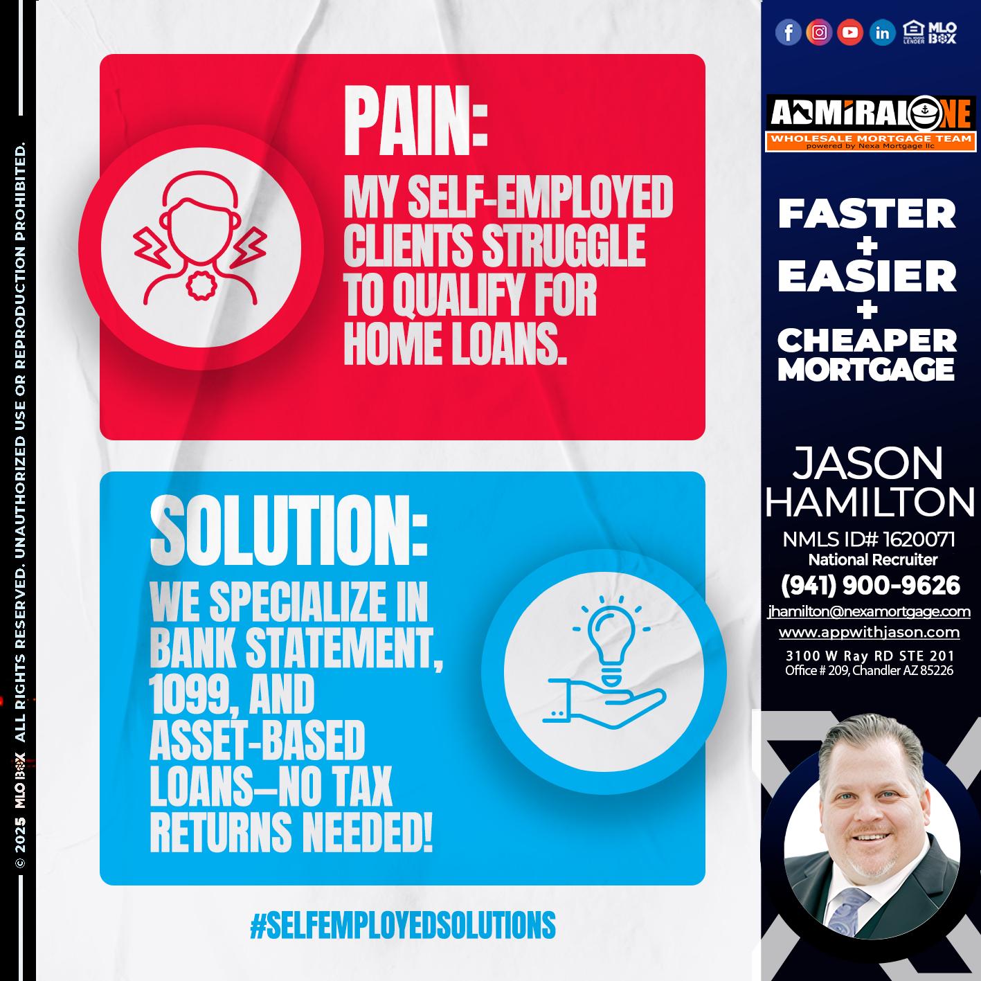 pain-solution - Jason Hamilton -Consultative Lender Branch Manager Recruiter