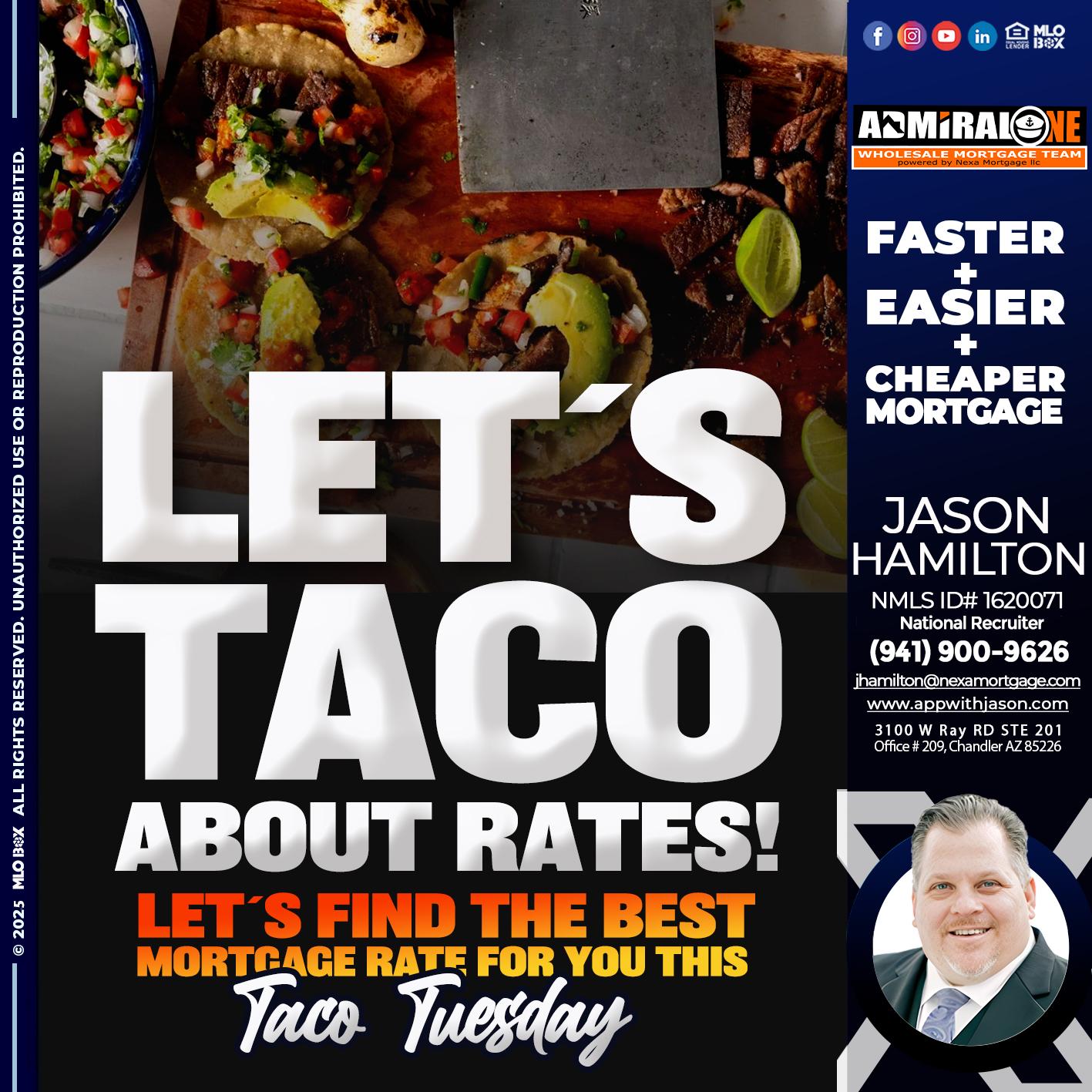 LETS TACO - Jason Hamilton -Consultative Lender Branch Manager Recruiter