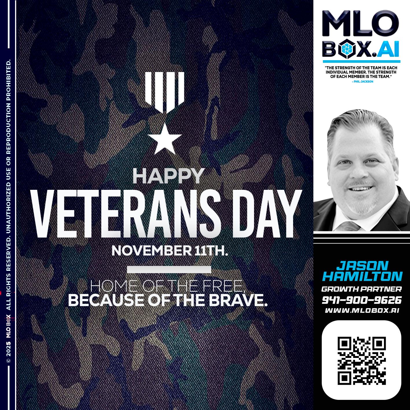 VETERANS DAY - Jason Hamilton -Branch Manager
