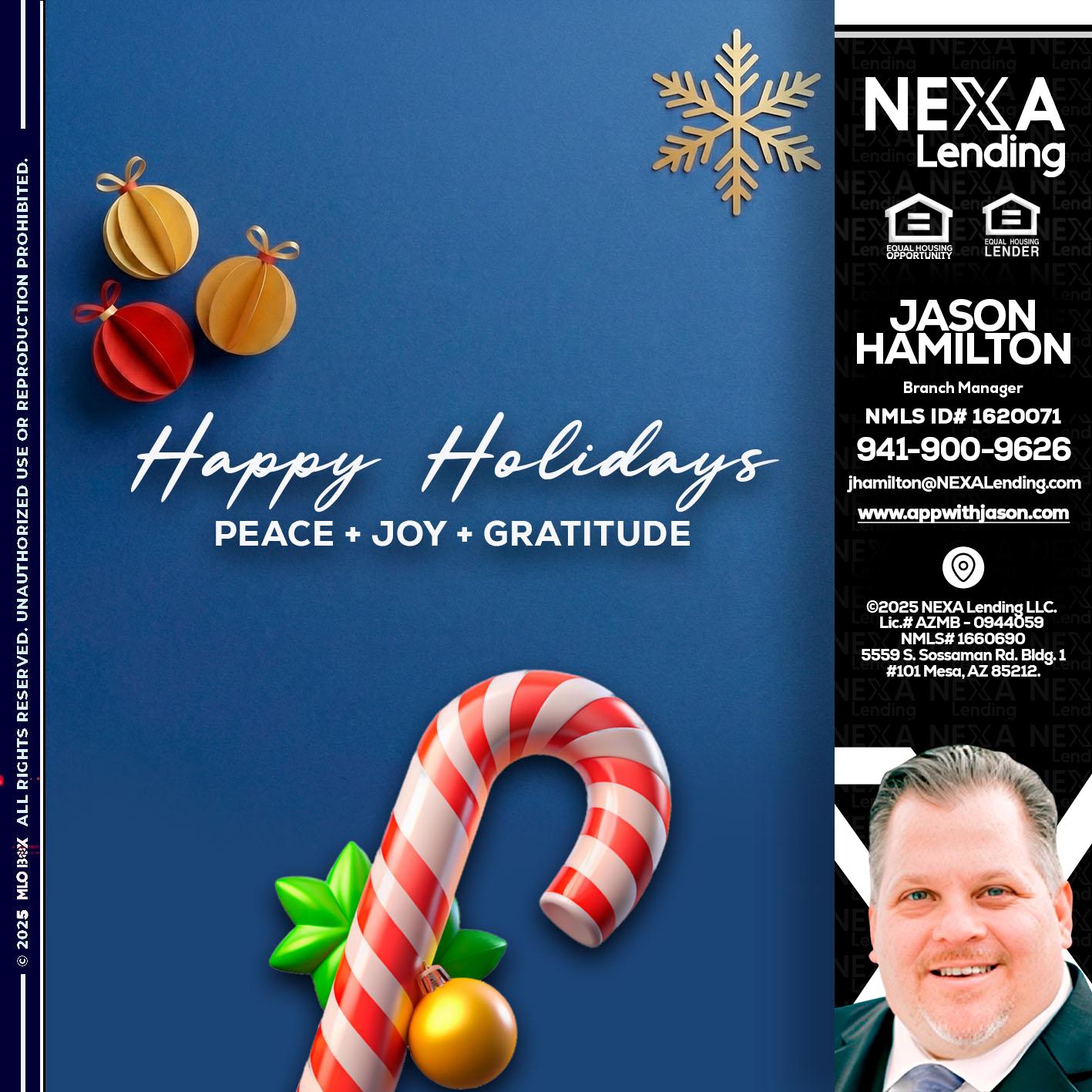 HAPPY HOLIDAYS - Jason Hamilton -Branch Manager