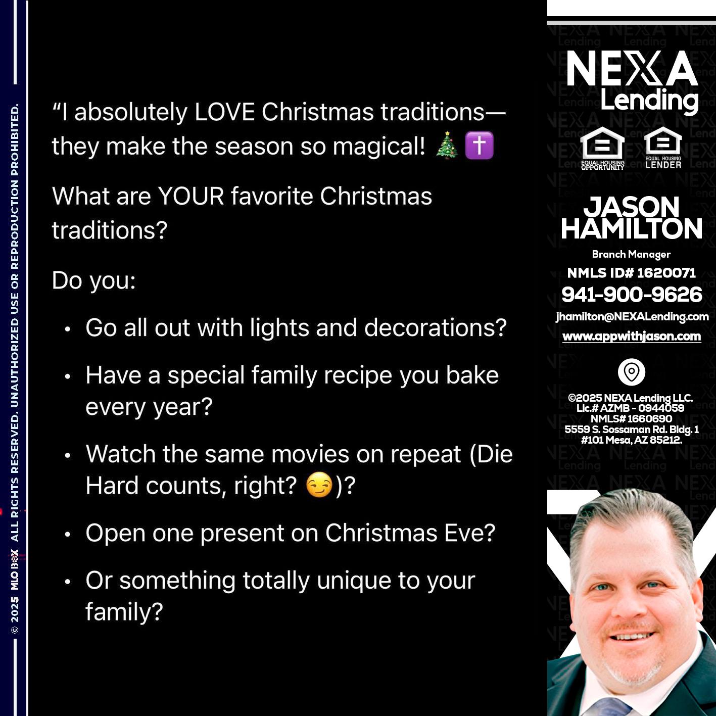 I love christmas - Jason Hamilton -Branch Manager