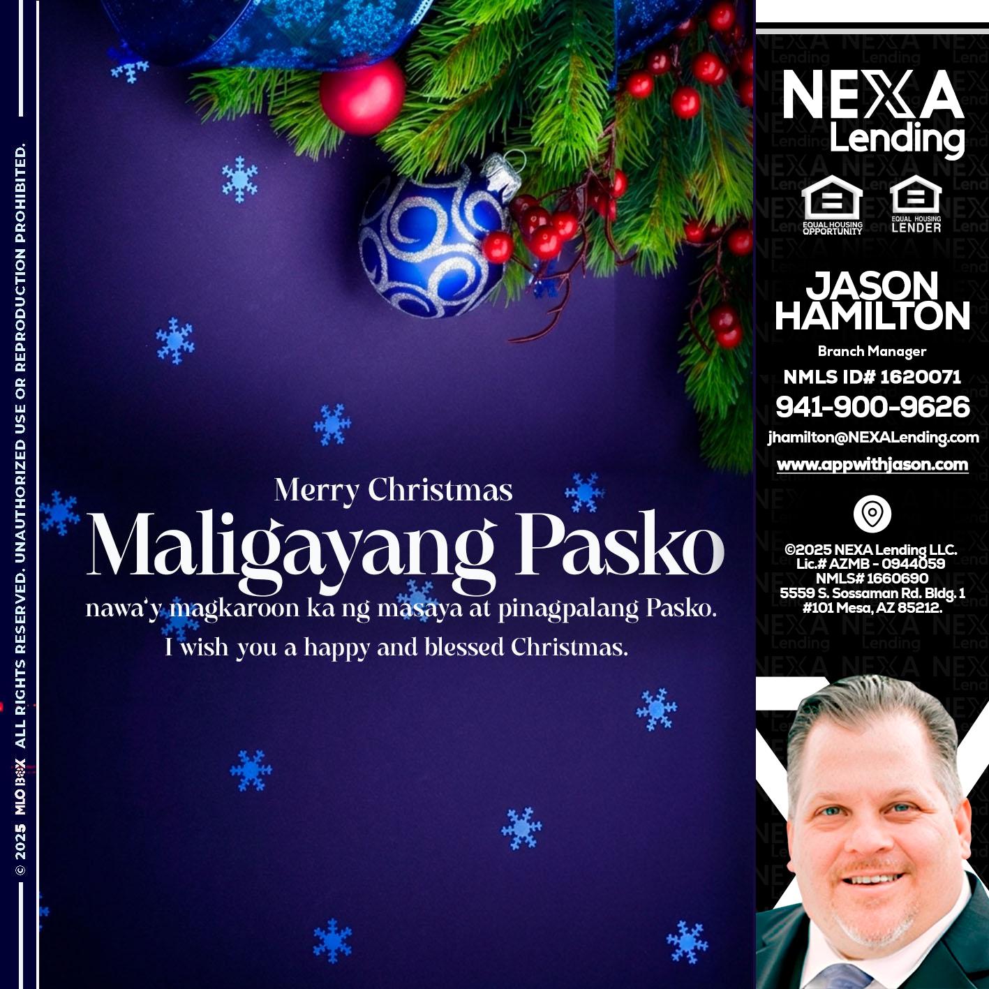 Maligayang Pasko - Jason Hamilton -Branch Manager