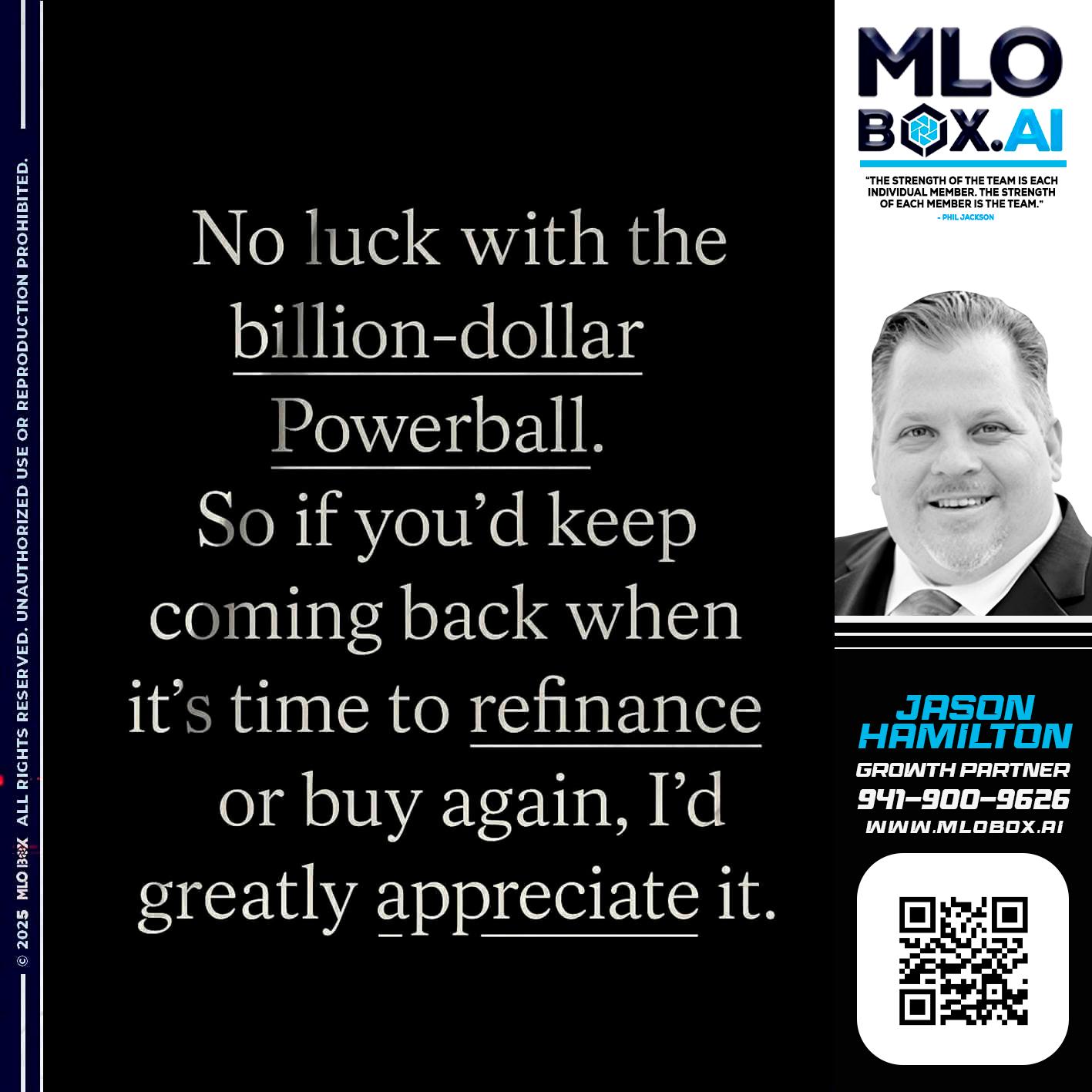 NO LUCK - Jason Hamilton -Branch Manager