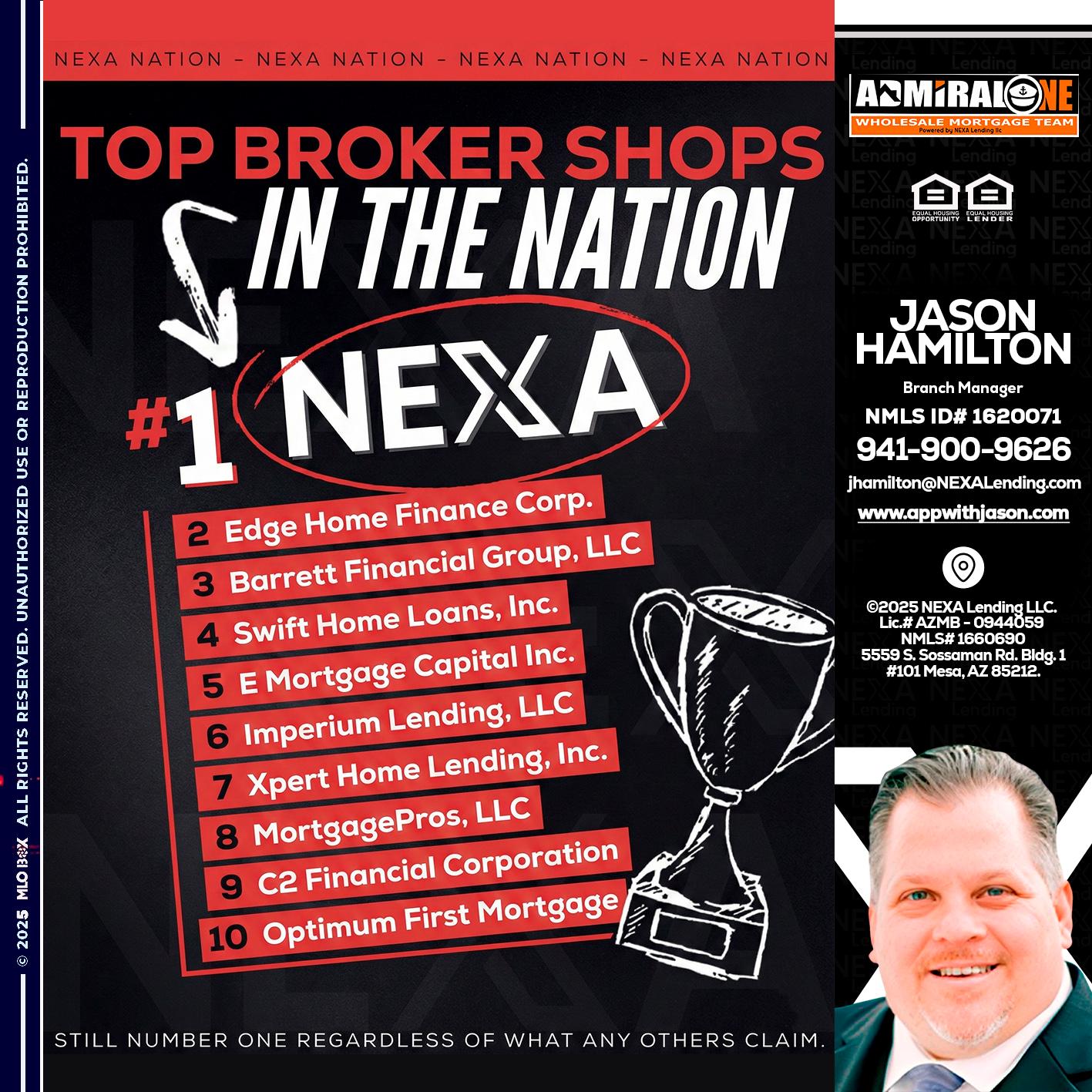 top broker - Jason Hamilton -Branch Manager