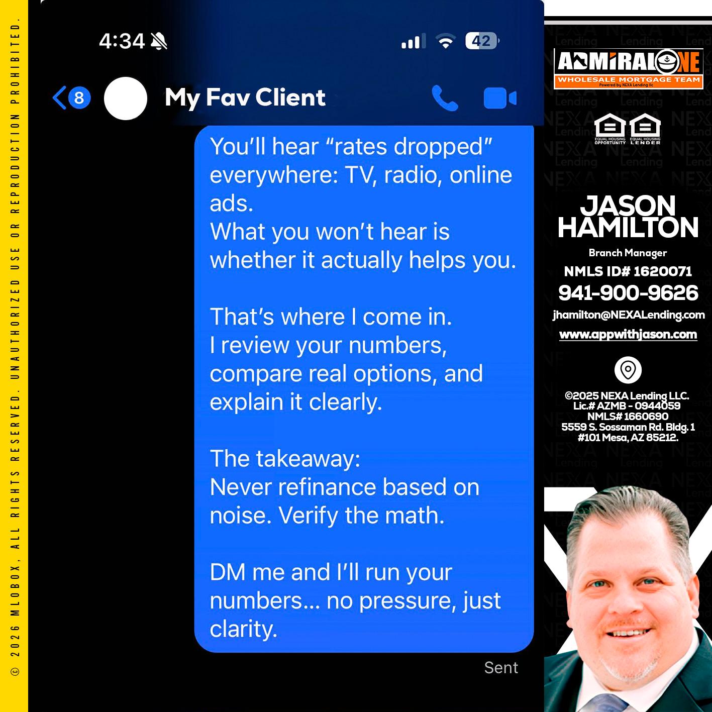 MY FAV CLIENT - Jason Hamilton -Branch Manager