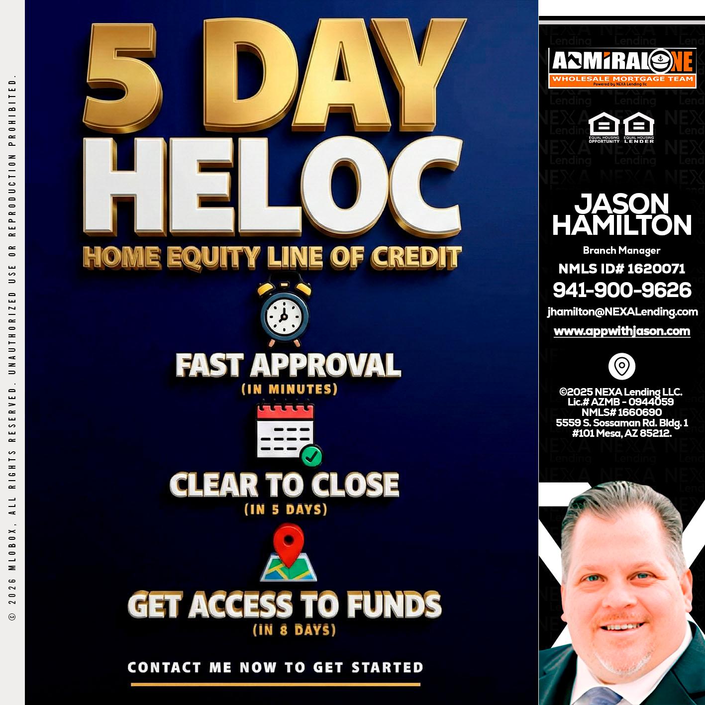 5 day hello - Jason Hamilton -Branch Manager