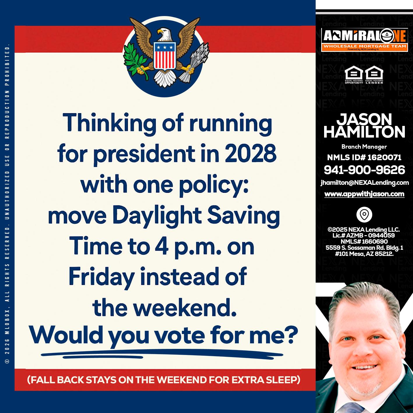 THINKING OF RUNING - Jason Hamilton -Branch Manager