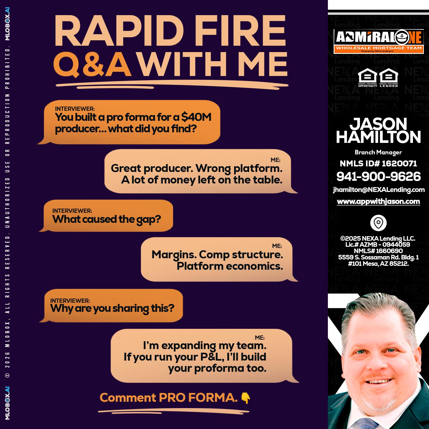 RAPID FIRE - Jason Hamilton -Branch Manager