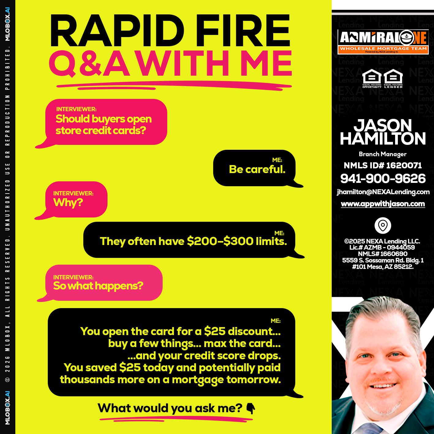 RAPID FIRE Q&A - Jason Hamilton -Branch Manager