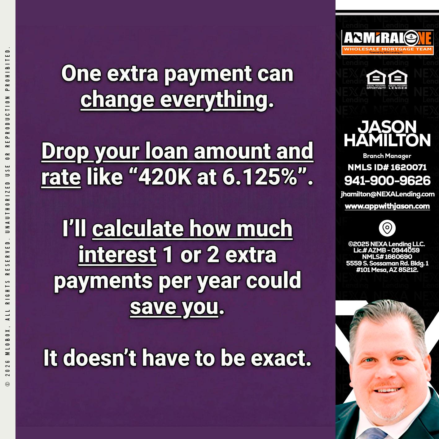 ONE EXTRA - Jason Hamilton -Branch Manager