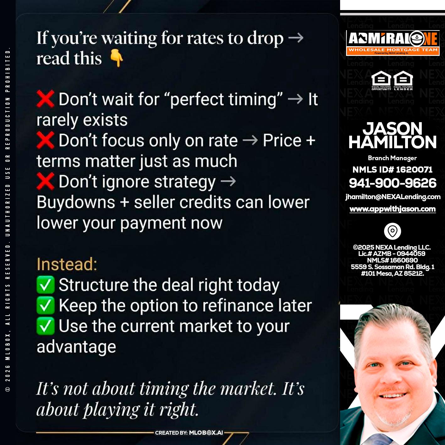 IF YOU ARE - Jason Hamilton -Branch Manager