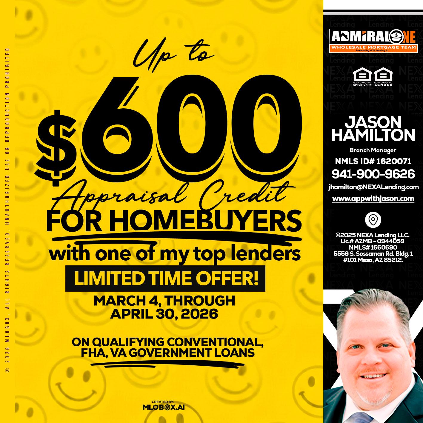 UP TO 600 - Jason Hamilton -Branch Manager