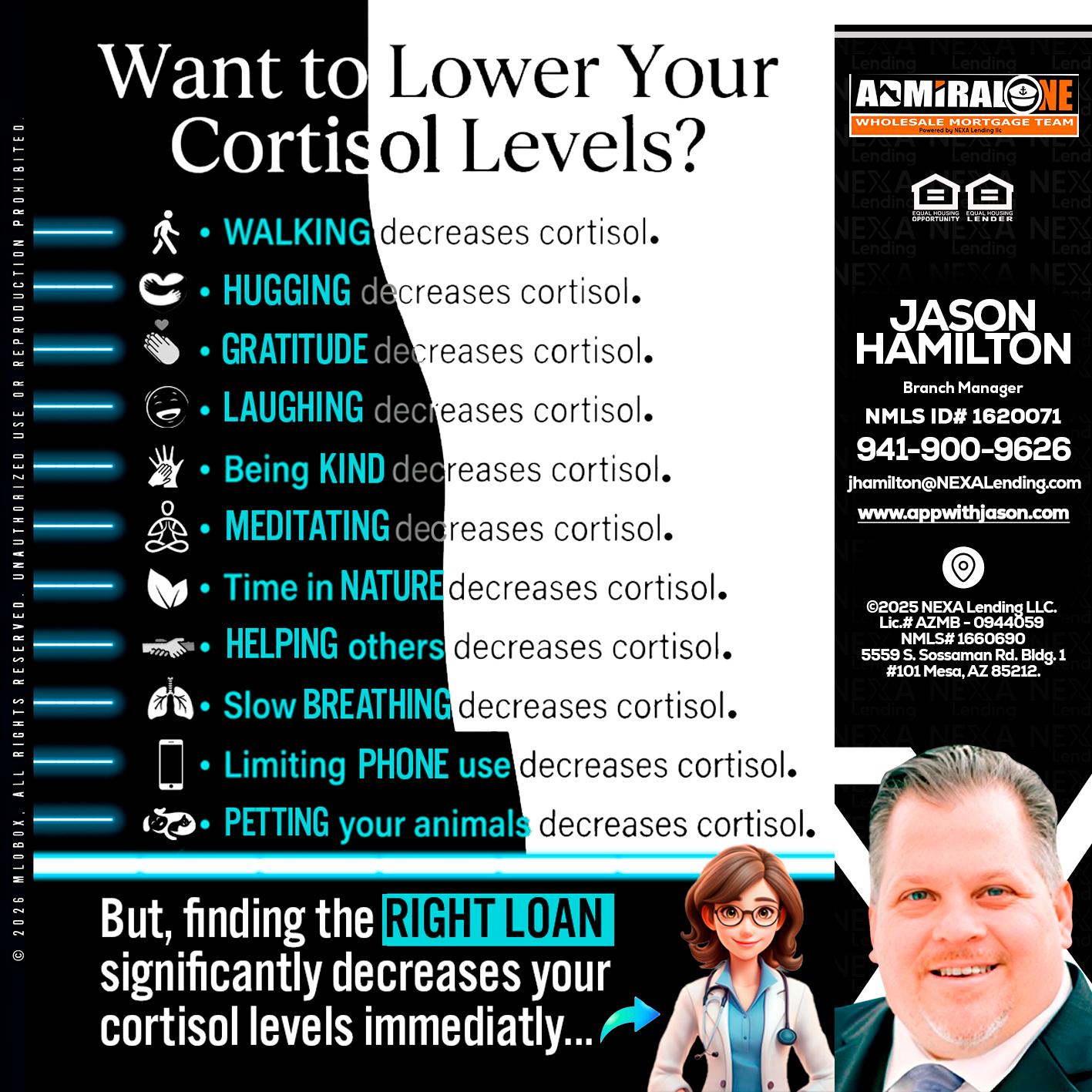 Want to lower Your Cortisol Levels? - Jason Hamilton -Branch Manager