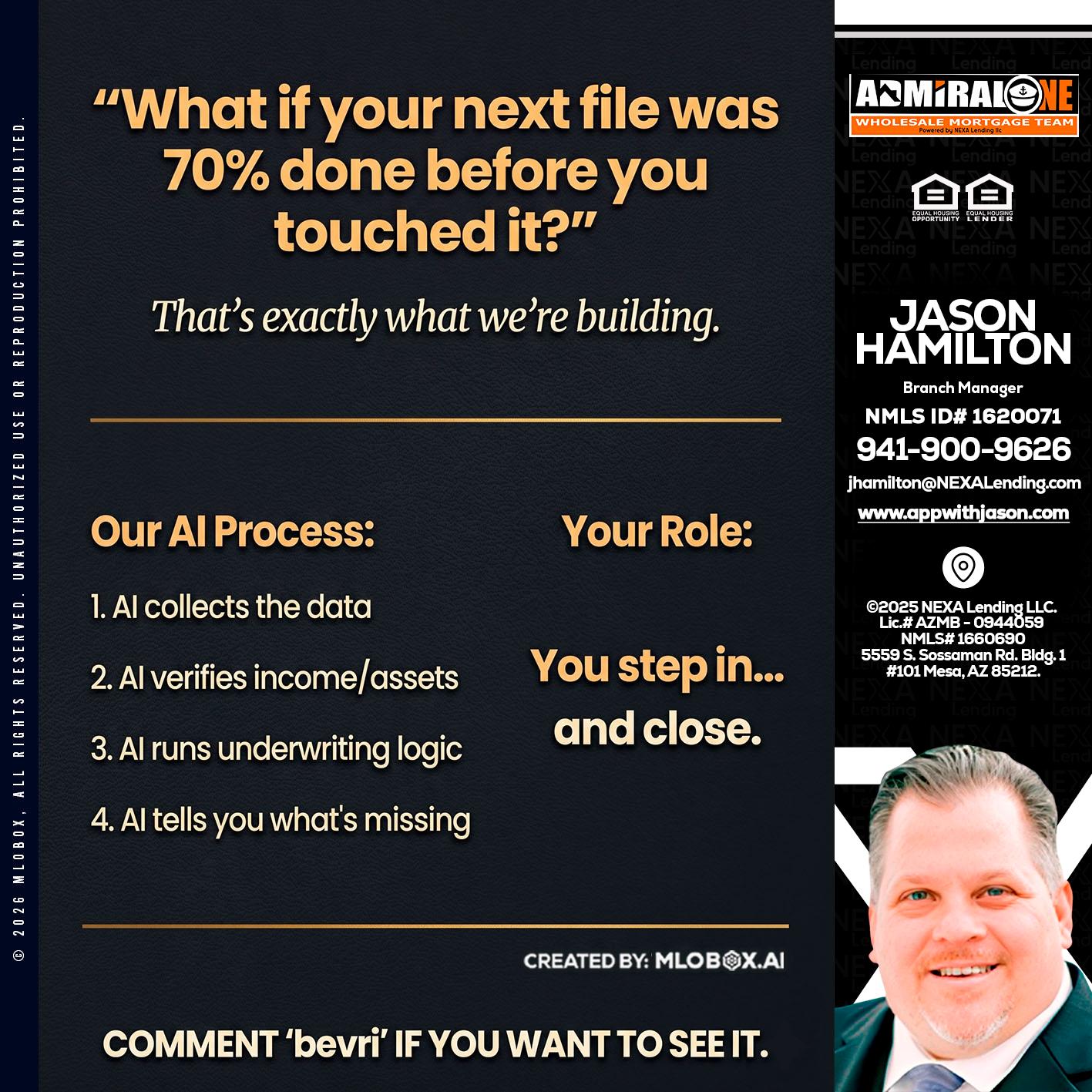 WHAT IF YOUR - Jason Hamilton -Branch Manager