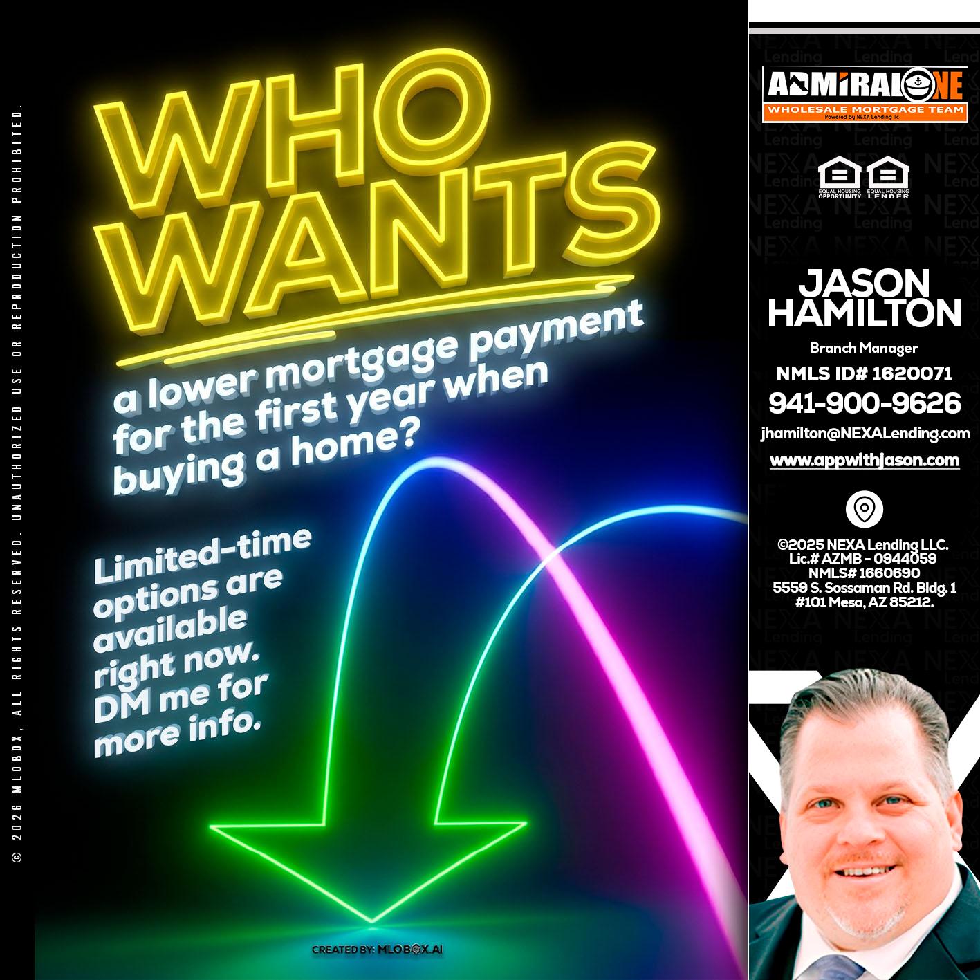 WHO WANTS - Jason Hamilton -Branch Manager