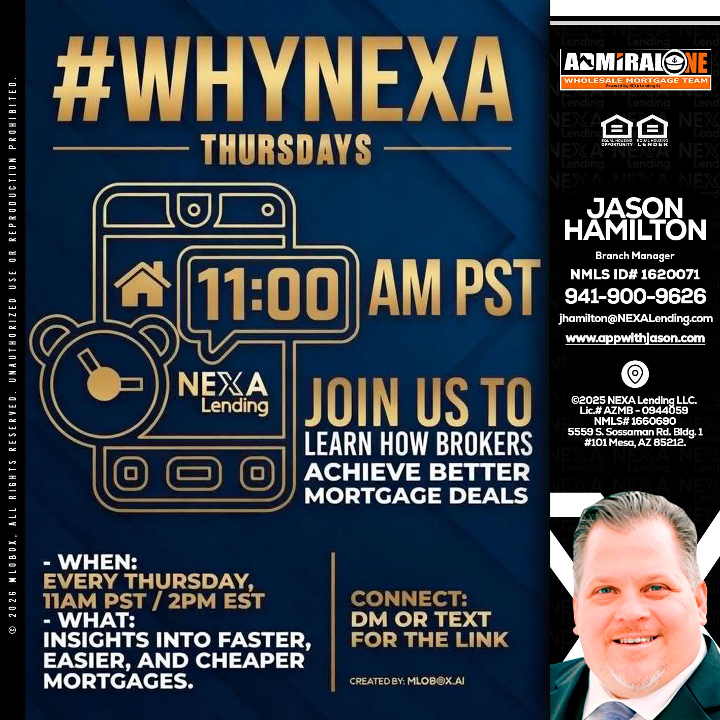WHY NEXA THURDAYS - Jason Hamilton -Branch Manager