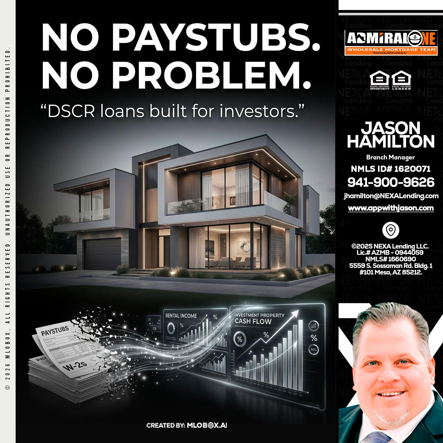 no paystub - Jason Hamilton -Branch Manager