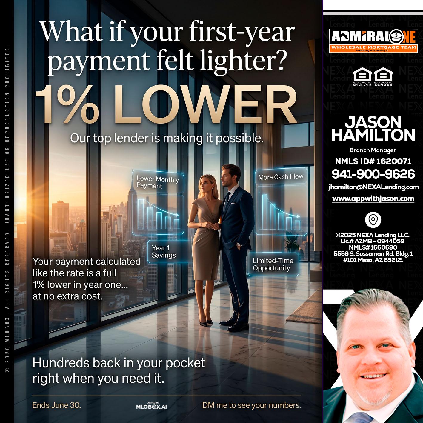 1% LOWER - Jason Hamilton -Branch Manager
