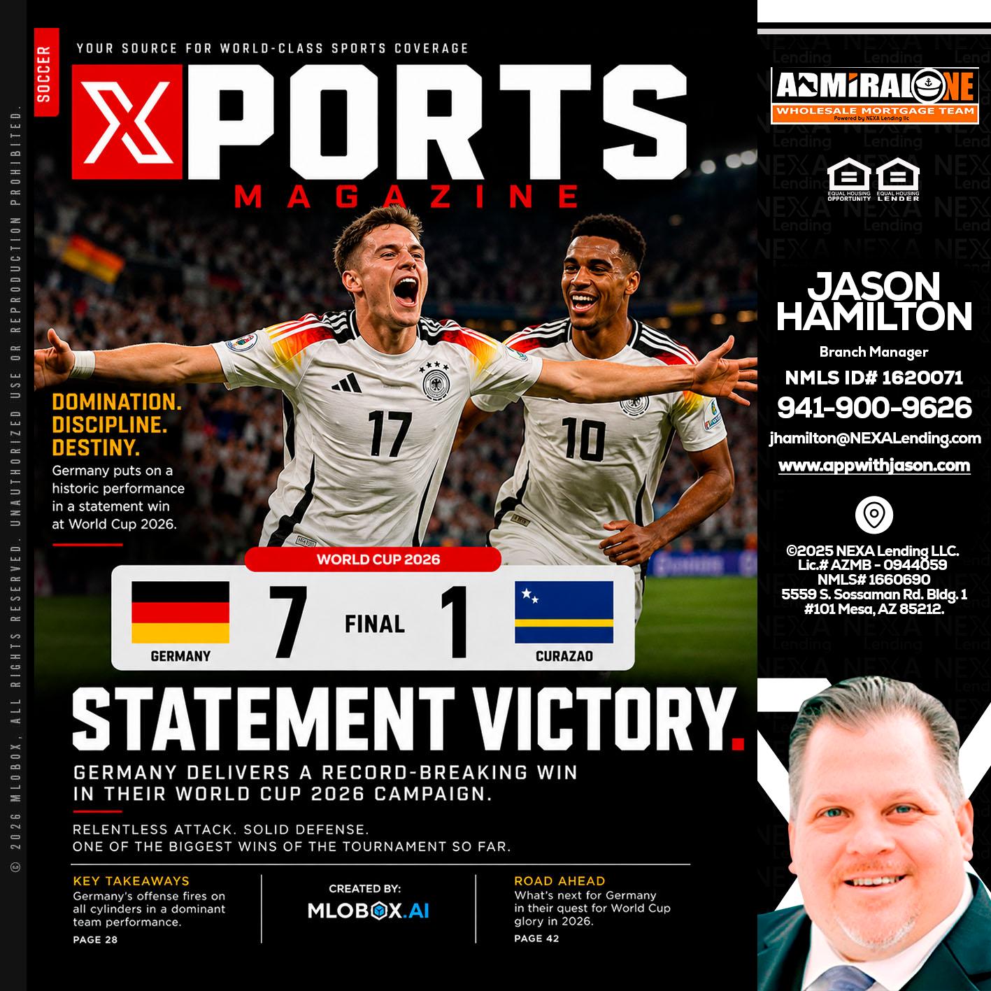 GERMANY VS CURASSAO (7-1) - Jason Hamilton -Branch Manager