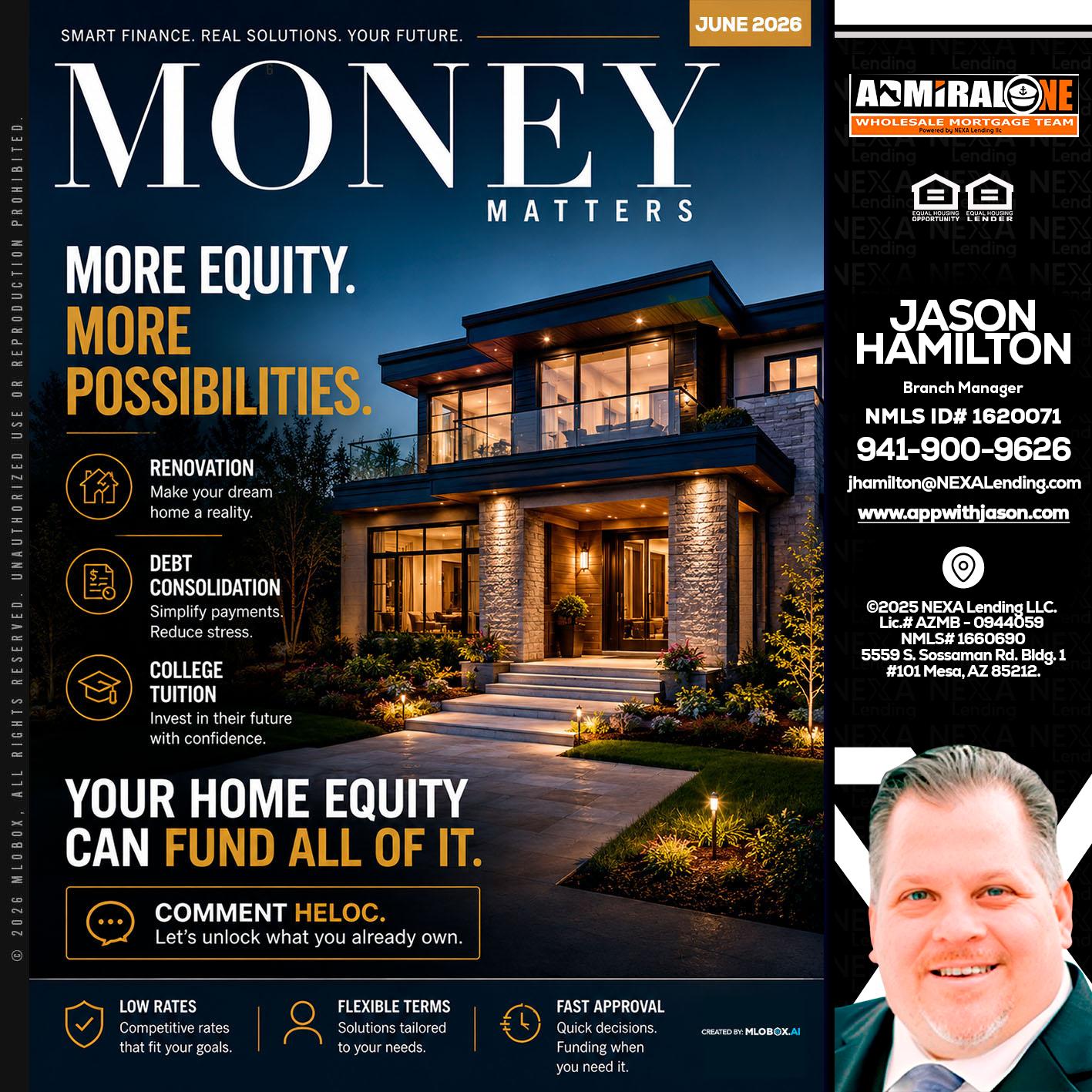 MONEY MATTERS - Jason Hamilton -Branch Manager