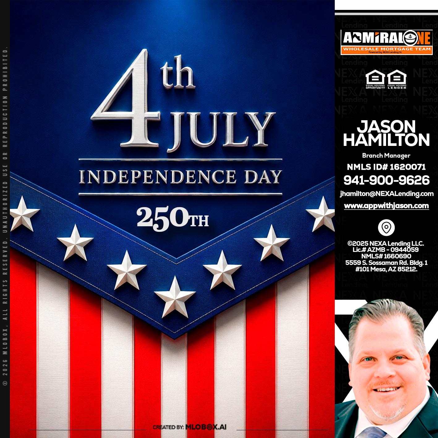 4th of july - Jason Hamilton -Branch Manager