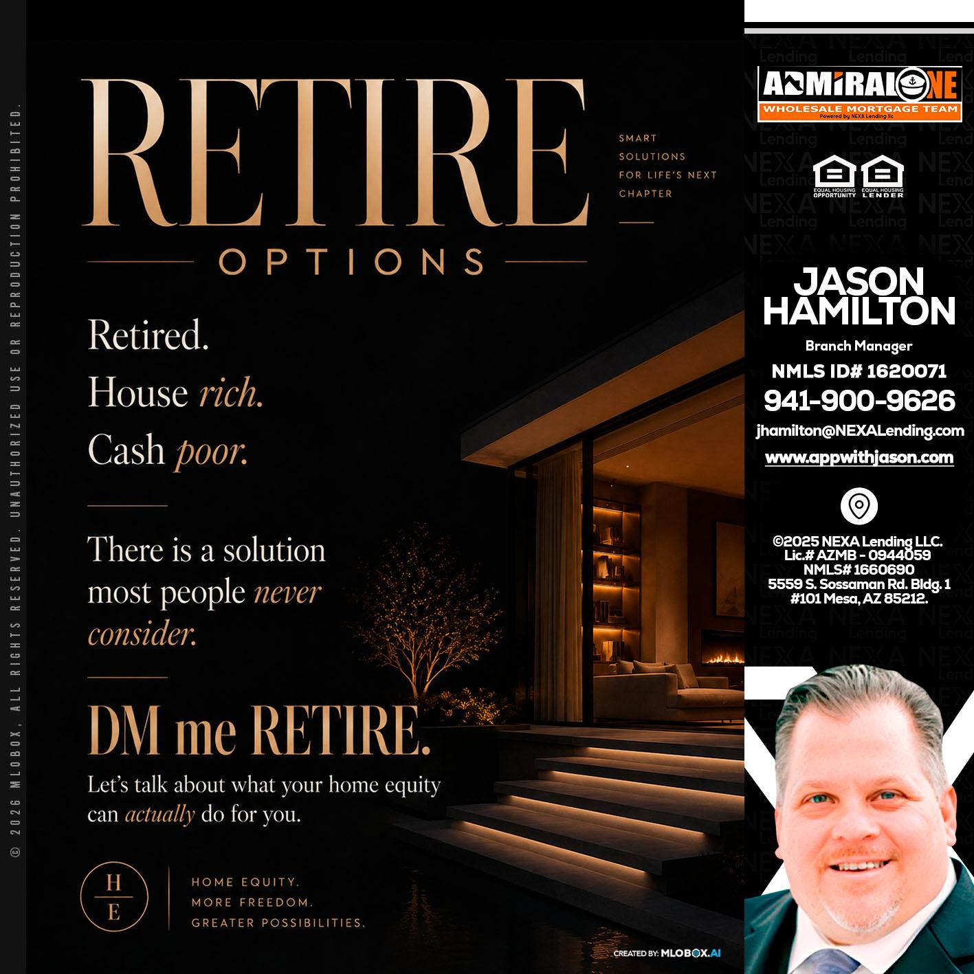 RETIRE LOANS - Jason Hamilton -Branch Manager