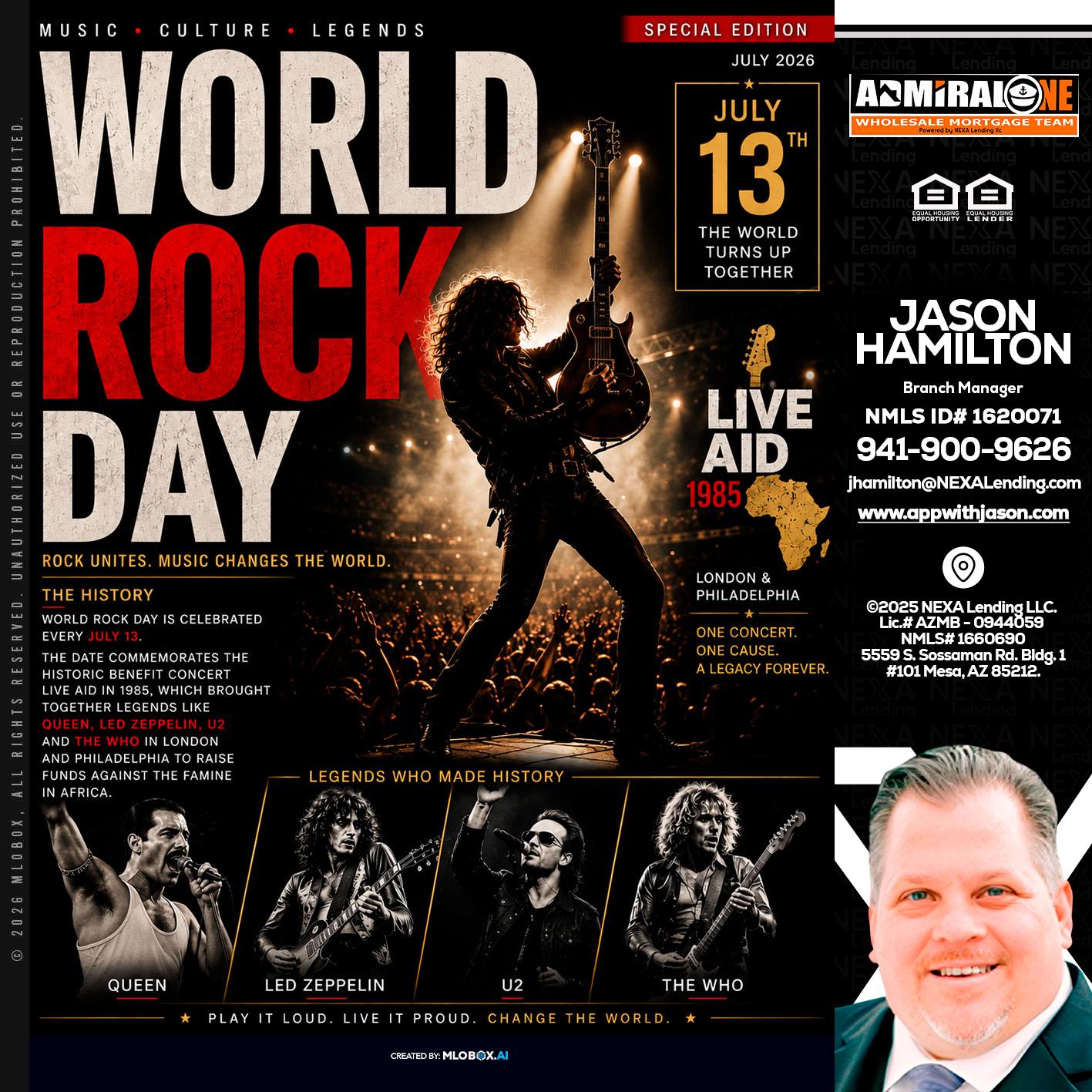 WORLD ROCK MUSIC DAY - Jason Hamilton -Branch Manager