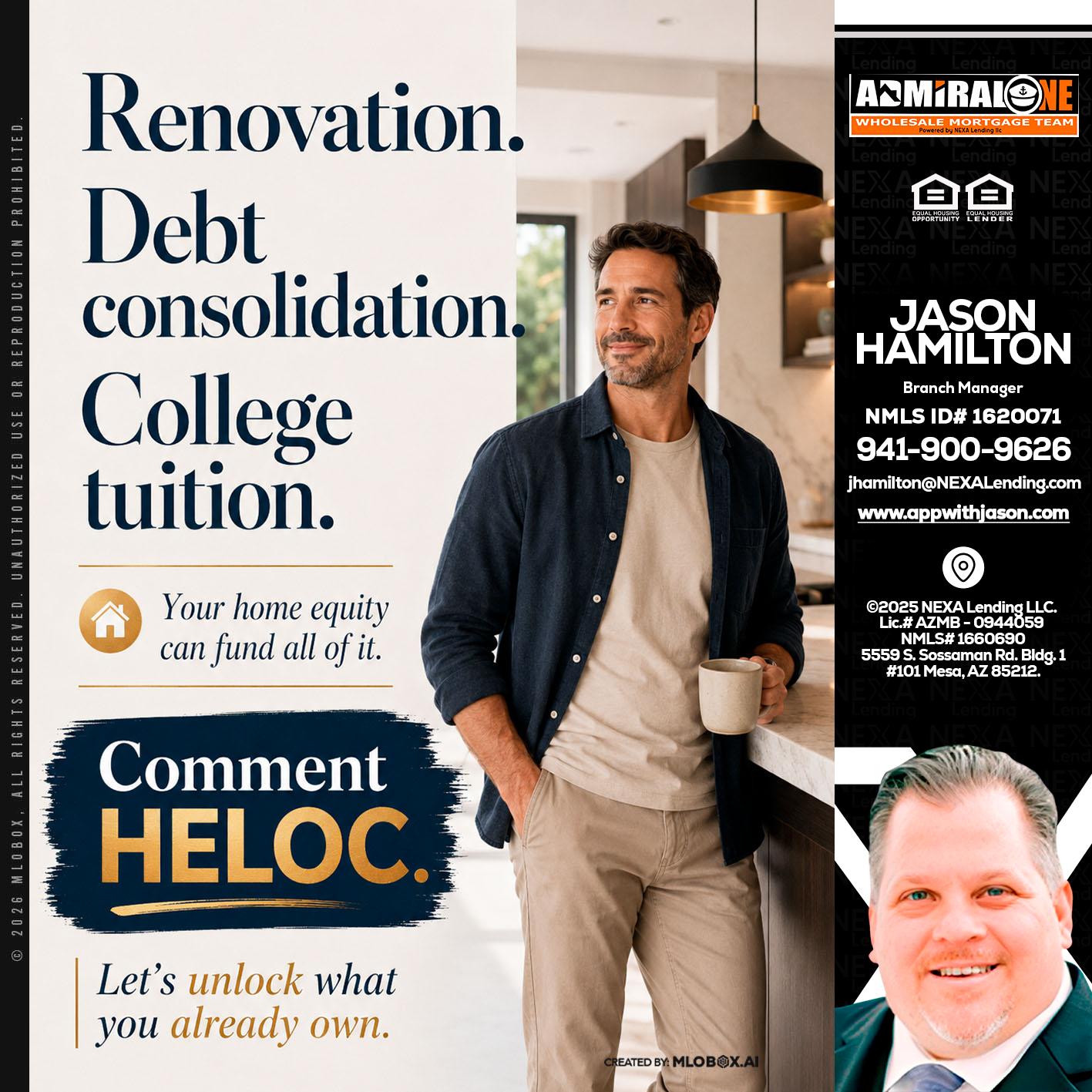 RENOVATION DEBT - Jason Hamilton -Branch Manager