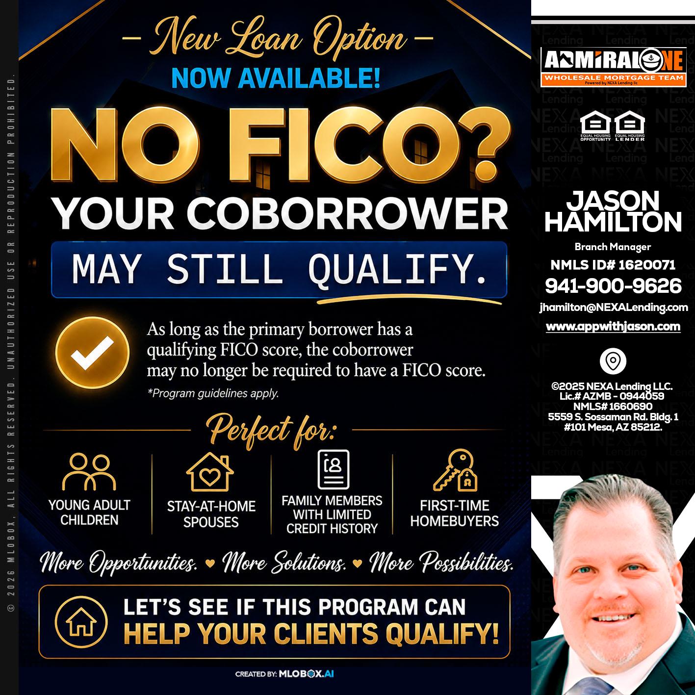 NO FICO - Jason Hamilton -Branch Manager