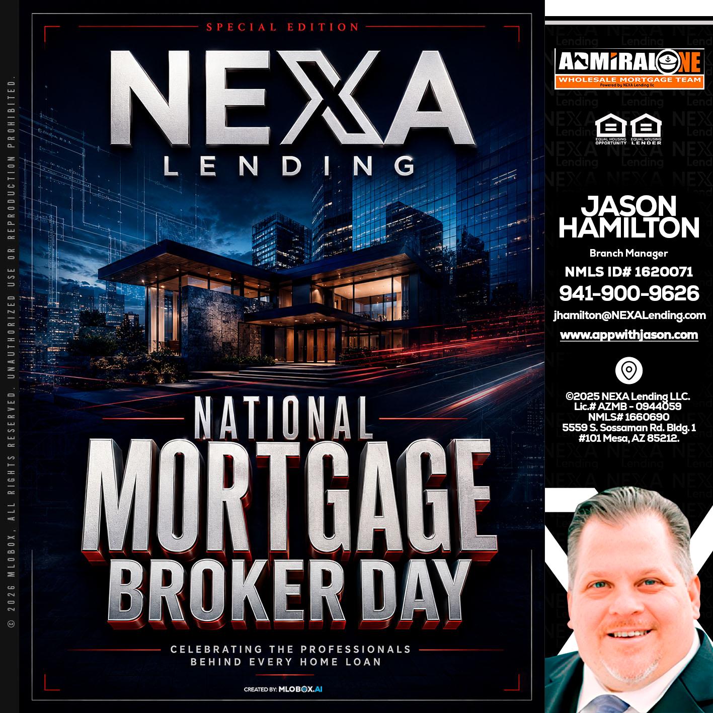 NATIONAL MORTGAGE BROKER DAY - Jason Hamilton -Branch Manager