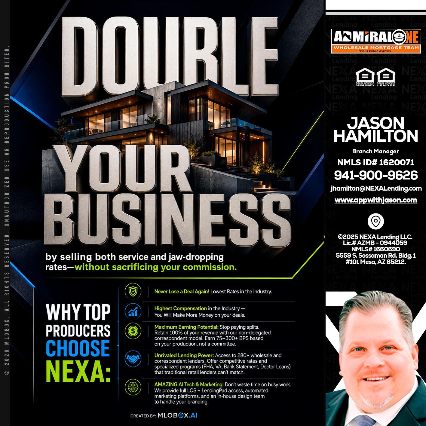 DOUBLE YOUR BUSINESS - Jason Hamilton -Branch Manager